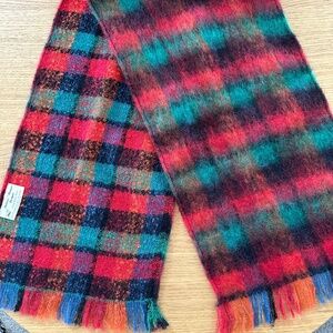 DOLORES Unique Design Mohair Wool Plaid Scarf